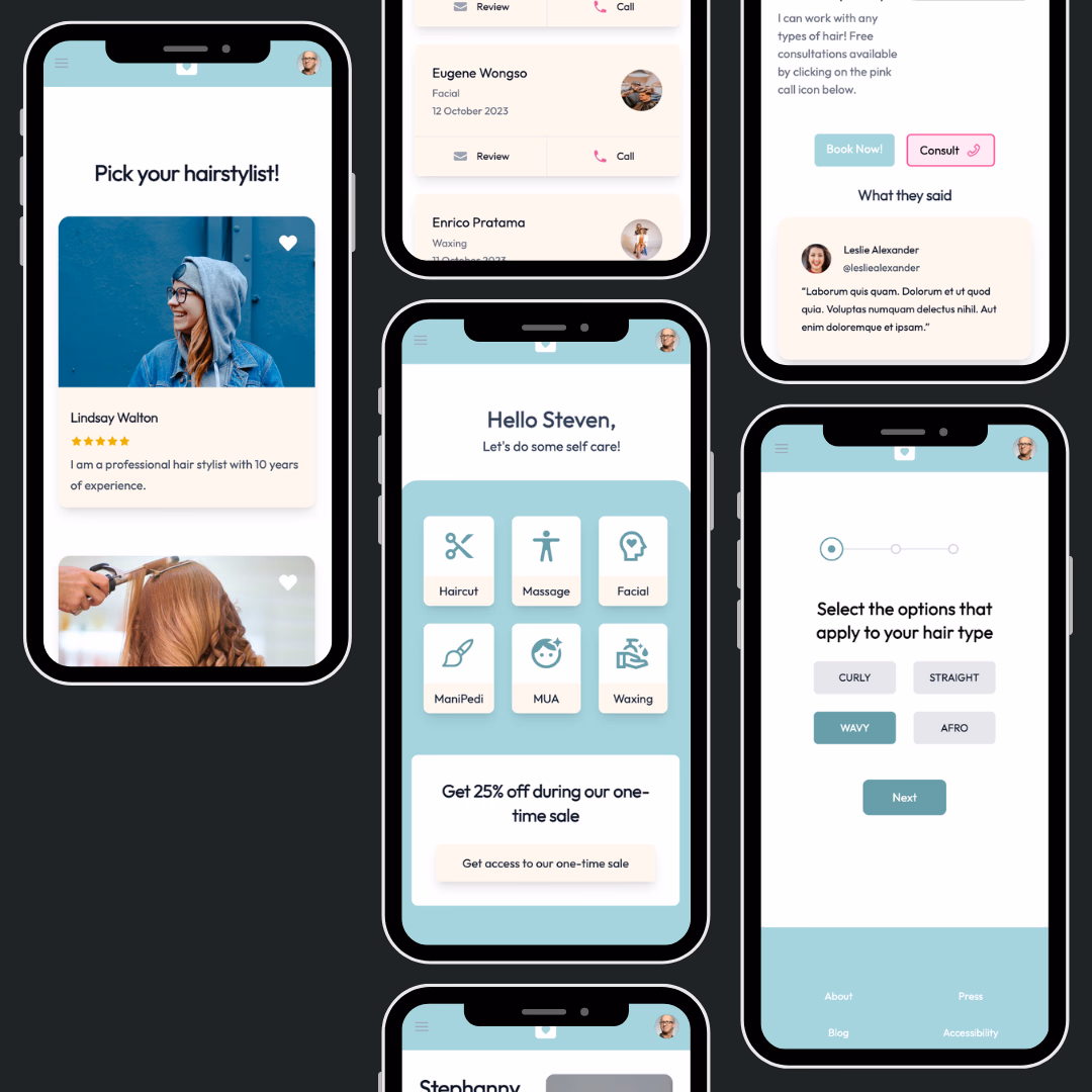 care - All-in-one mobile web app for self-care services